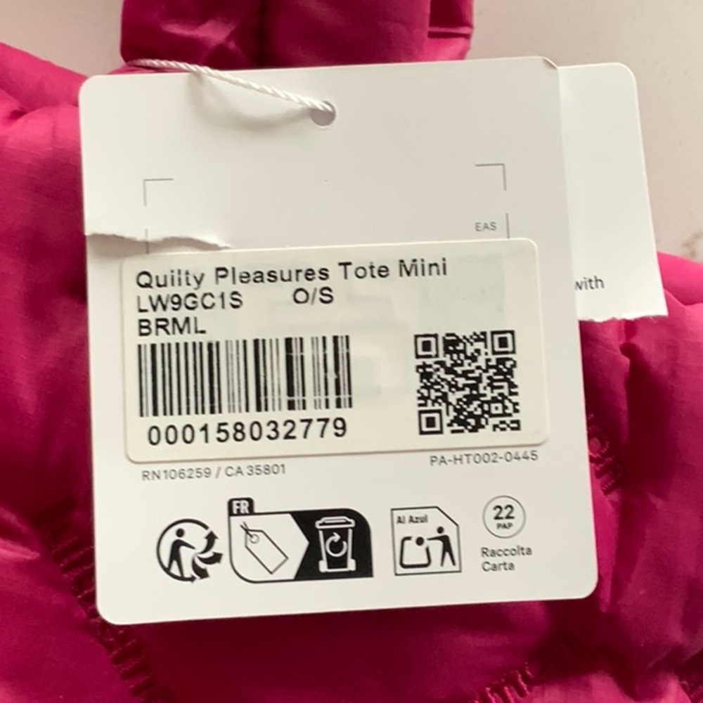 lululemon athletica Hot Pink Quilted Mini Tote - Picture 2 of 3